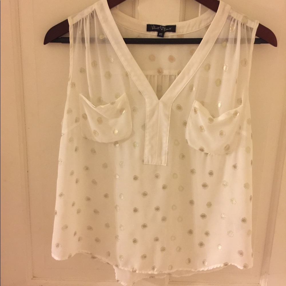 Velvet heart sleeveless blouse